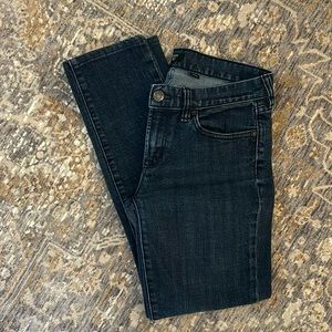 J.Crew “toothpick” dark wash jeans. Size 27. 26 inch inseam.
